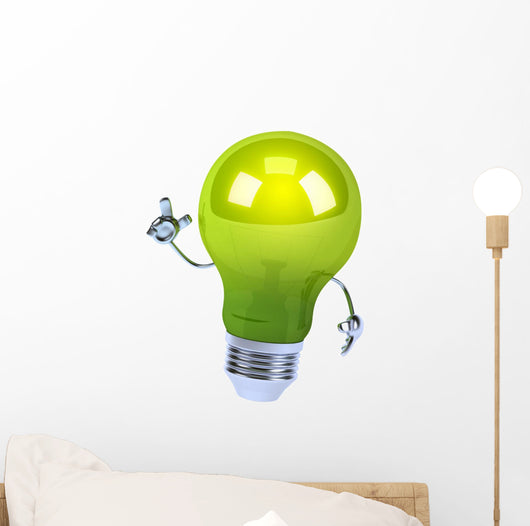Green Lightbulb Wall Decal