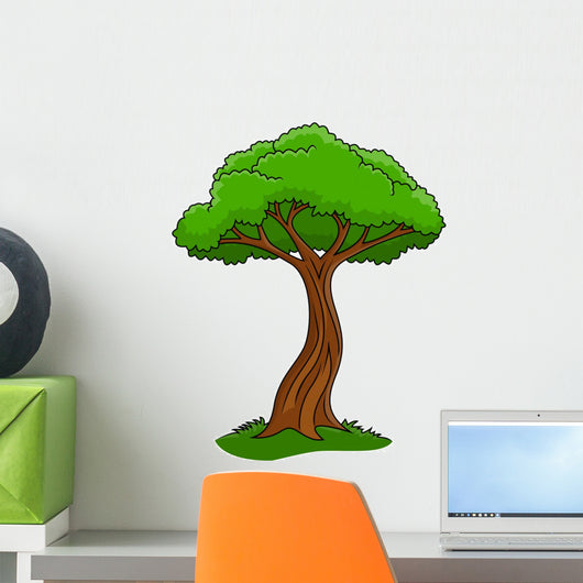 Illustration Tree White Wall Decal
