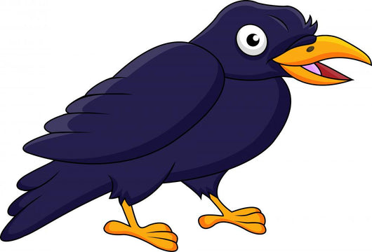 Happy raven cartoon Wall Decal