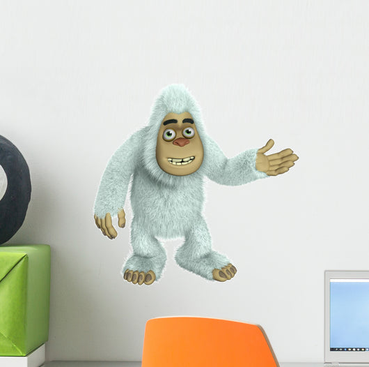 white bigfoot Wall Decal