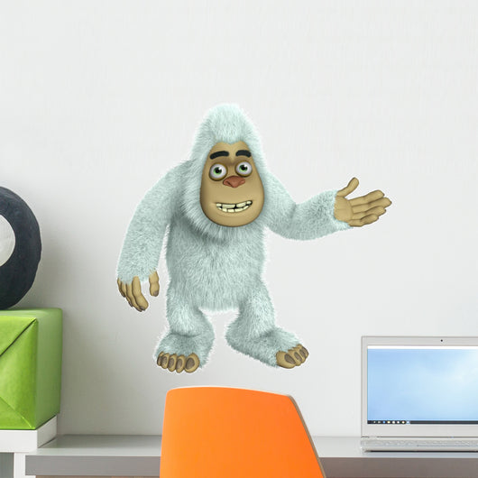 white bigfoot Wall Decal