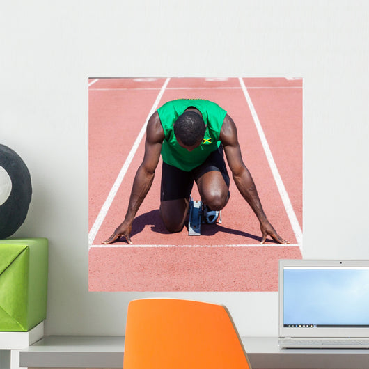 Male Track and Field Athlete before the Race Start Wall Mural