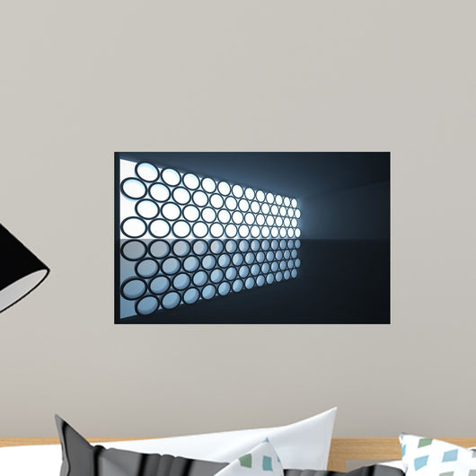 Abstract Interior with Stained-glass Wall Mural