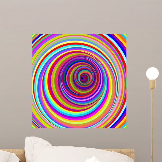 Cerchi Ipnotici-Hypnotic Psychedelic Circles-Vector Wall Mural
