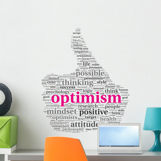 Optimism concept in tag cloud Wall Decal