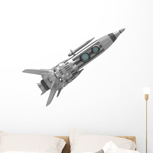 Space Rocket isolated on white background Wall Decal