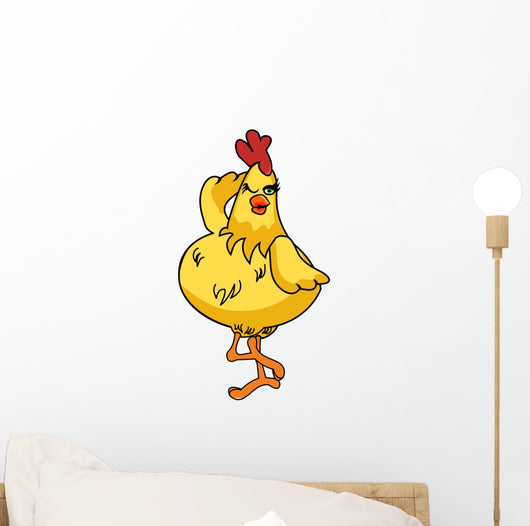 Daft Chicken Cartoon 02 Wall Decal