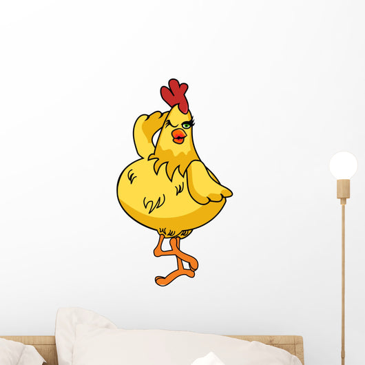 Daft Chicken Cartoon 02 Wall Decal