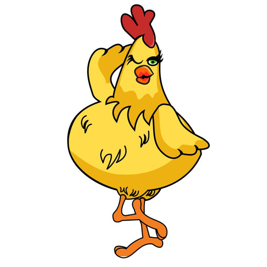 Daft Chicken Cartoon 02 Wall Decal