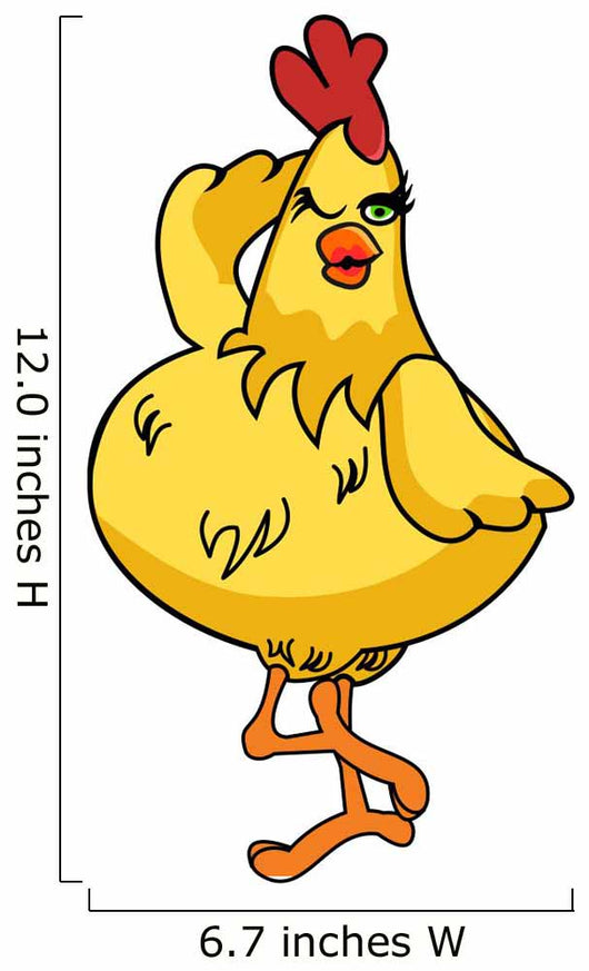 Daft Chicken Cartoon 02 Wall Decal