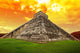 Amazing sky over Kukulkan pyramid in Chichen Itza, Mexico Wall Mural