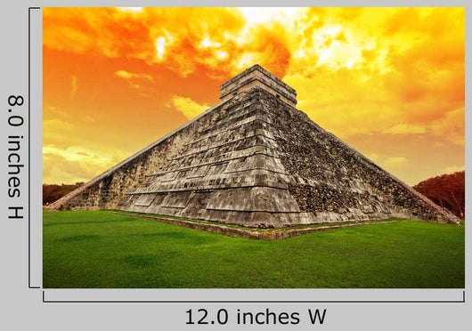 Amazing sky over Kukulkan pyramid in Chichen Itza, Mexico Wall Mural
