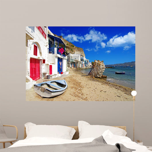 Traditional Greece scenery - Milos island. small fishing village Wall Mural