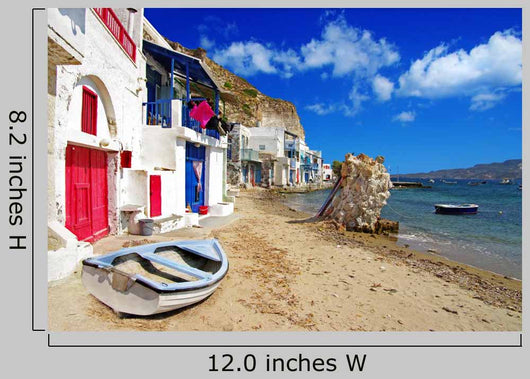 Traditional Greece scenery - Milos island. small fishing village Wall Mural