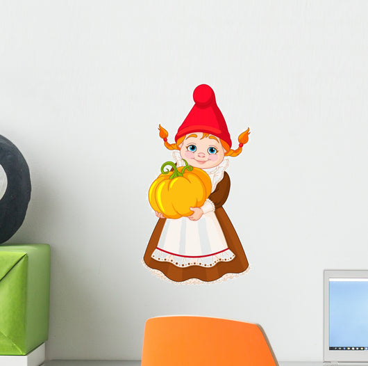 Garden Gnome with Pumpkin