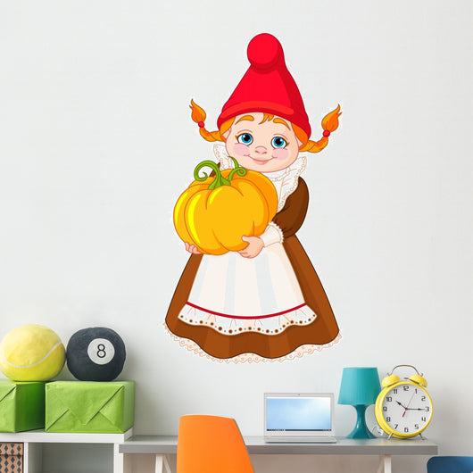 Garden Gnome with Pumpkin