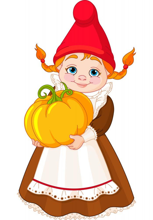 Garden Gnome with Pumpkin
