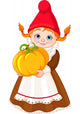 Garden Gnome with Pumpkin