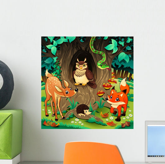 Animals Wood Vector Illustration