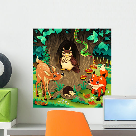 Animals Wood Vector Illustration