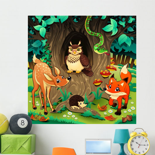 Animals Wood Vector Illustration