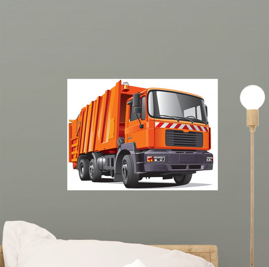 Orange Garbage Truck