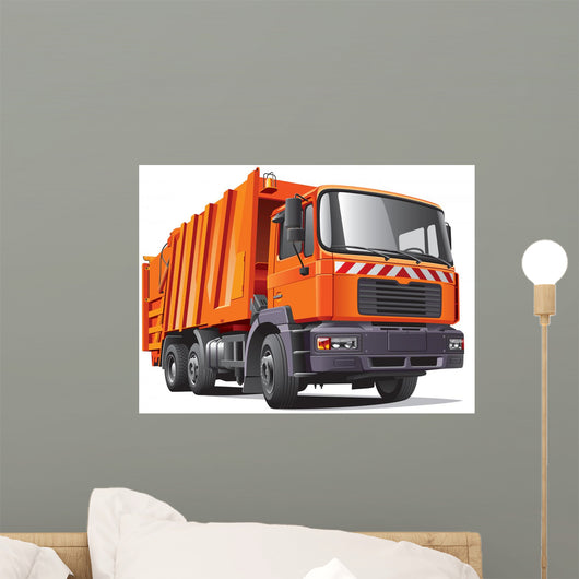 Orange Garbage Truck