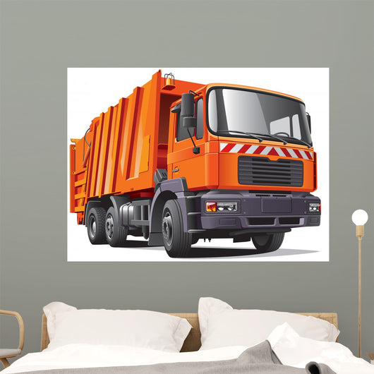 Orange Garbage Truck