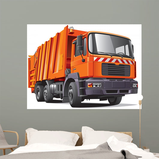 Orange Garbage Truck