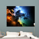 Fantasy deep space nebula with planet Wall Mural