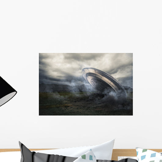 Ufo Crashing Crop Field