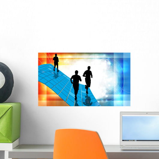 Marathon Illustration Wall Mural