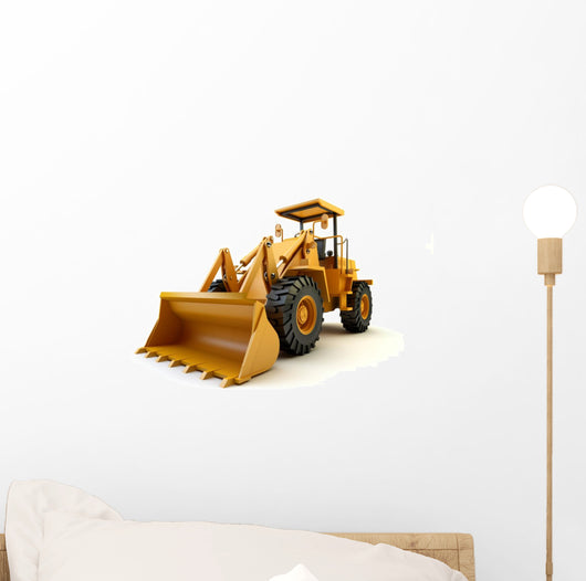 Front end loader isolated on white Wall Decal