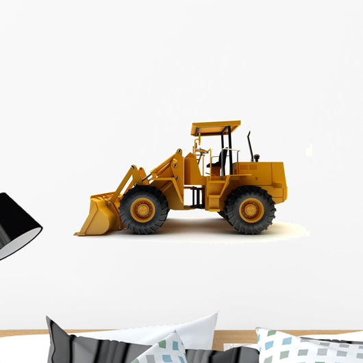 Front End Loader White Wall Decal