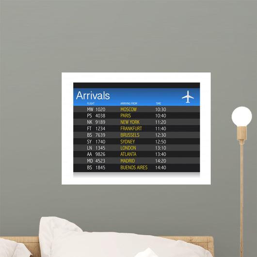 Airport arrival timetable illustration design Wall Mural