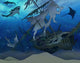 Shipwreck Illustration Wall Mural