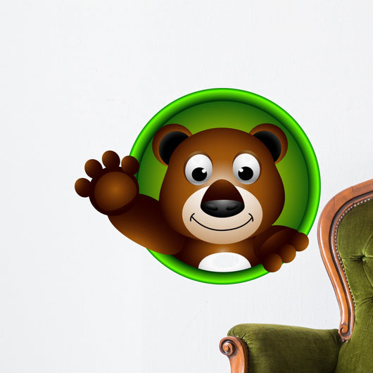 cute bear head cartoon Wall Decal