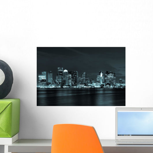 Boston Skyline Night from