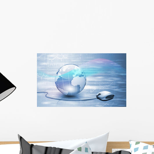 Planet earth and technology background Wall Mural