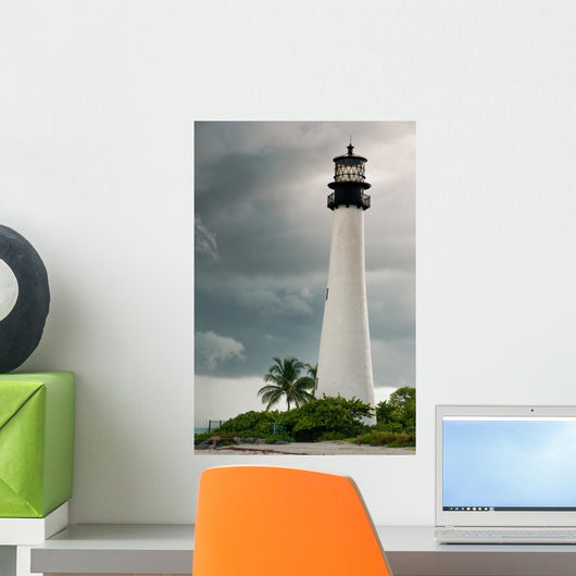 Lighthouse Cloudy Day with Wall Mural