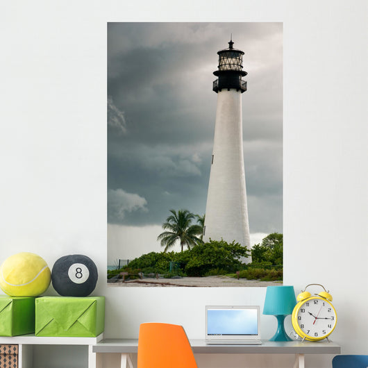 Lighthouse Cloudy Day with Wall Mural