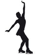 Figure Skater Silhouette White Wall Mural