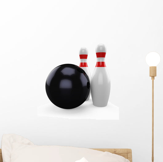3D Black Bowling Ball Wall Decal
