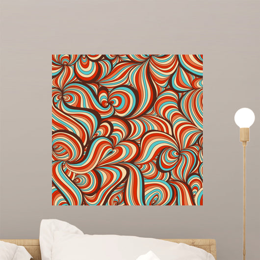 Retro Swirls Seamless Pattern Wall Decal