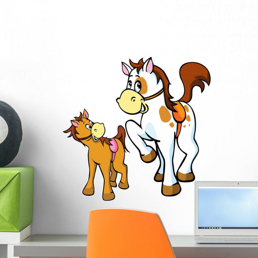 horses illustration isolated on white background Wall Decal