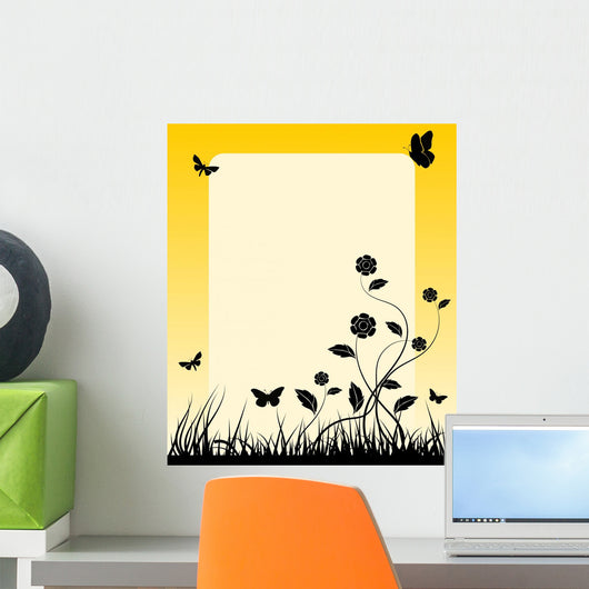Abstract Floral Banner Wall Decal