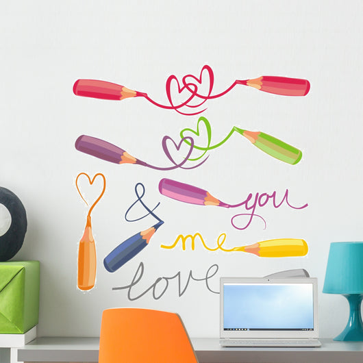 MI? o?? coloured crayons Wall Mural