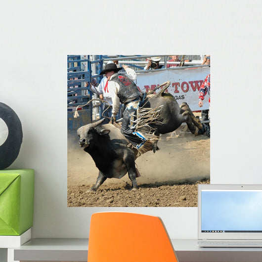 Bull Cowboy Wall Mural