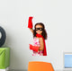 Portrait of pretty mixed race girl playing super hero Wall Decal