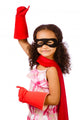 Portrait of pretty mixed race girl playing super hero Wall Decal